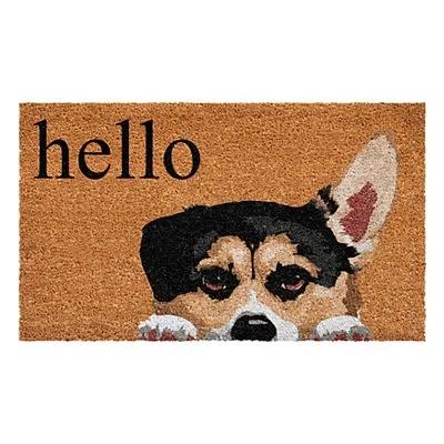 Kirkland's Pembroke Welsh Corgi Hello Doormat In Multi