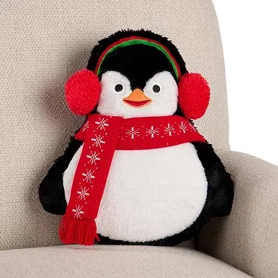 Kirkland's Penguin With Scarf Shaped Pillow In Multi
