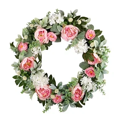 Kirkland's Peony Lambs Ear Wreath In Multi