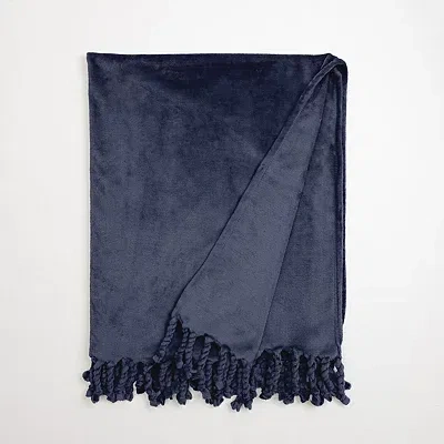 Kirkland's Perfectly Plush Throw In Blue