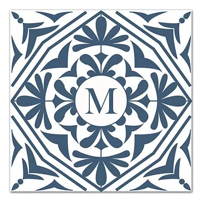 Kirkland's Personalized Blue Tile Monogram Wall Plaque In Multi