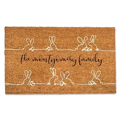 Kirkland's Personalized Bunny Sketches Doormat In Brown