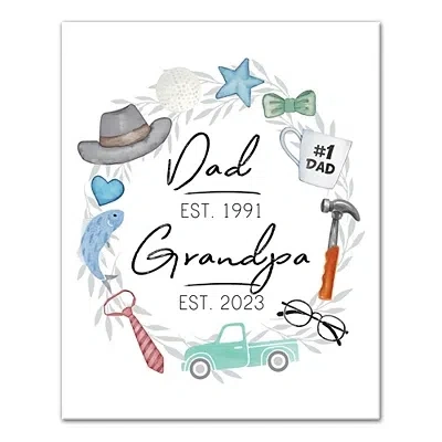 Kirkland's Personalized Fathers Day Established Canvas Print In Multi