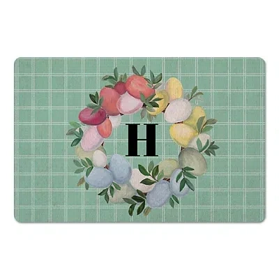 Kirkland's Personalized Green Easter Wreath Floor Mat