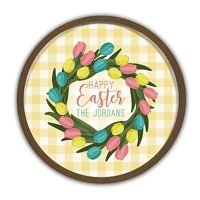 Kirkland's Personalized Happy Easter Tulip Wall Plaque In Multi