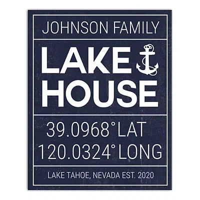 Kirkland's Personalized Lake House Canvas Wall Plaque In Multi