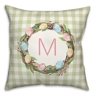 Kirkland's Personalized Monogram Egg Wreath Pillow In Multi