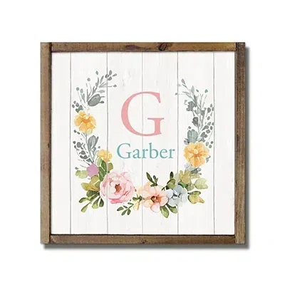 Kirkland's Personalized Monogram Floral Wood Wall Plaque In Multi