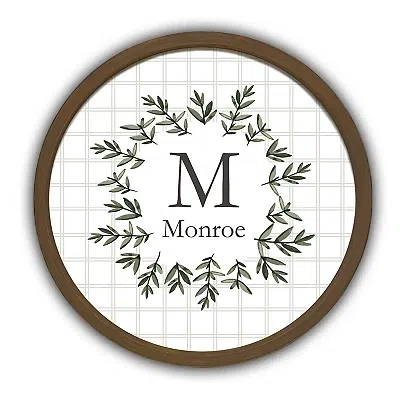 Kirkland's Personalized Monogram Leafy Brown Frame Plaque In Multi