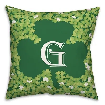 Kirkland's Personalized Monogram Shamrock Encompassed Pillow In Green