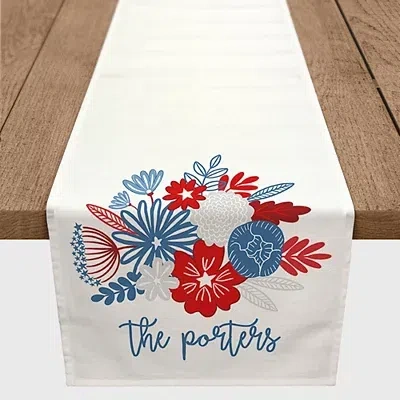 Kirkland's Personalized Patriotic Flower Table Runner In White