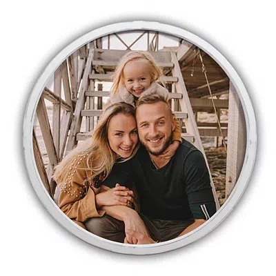 Kirkland's Personalized Round Photo White Wood Framed Print