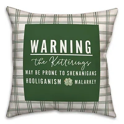 Kirkland's Personalized St. Patricks Day Warning Pillow In Multi