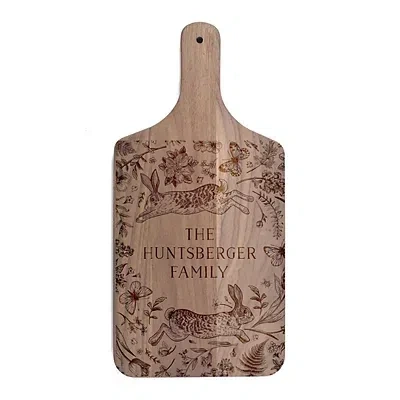 Kirkland's Personalized Vintage Bunnies Walnut Serving Board In Brown