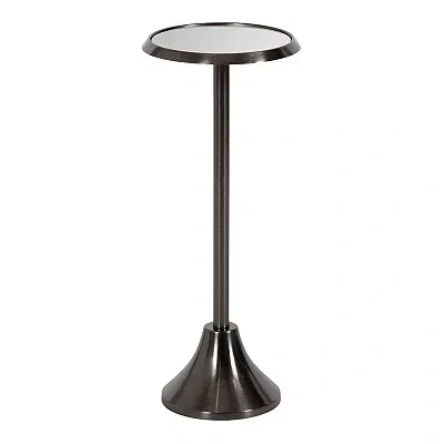 Kirkland's Pewter Metal Mirrored Sanzo Accent Table In Gray