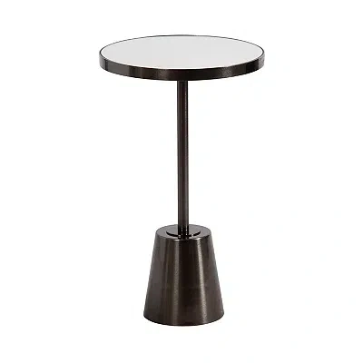 Kirkland's Pewter Mirrored Tara Accent Table In Gray