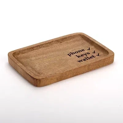 Kirkland's Phone Keys Wallet Wooden Tray In Brown