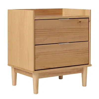 Kirkland's Pine 2-drawer Gallery Top Nightstand In Brown