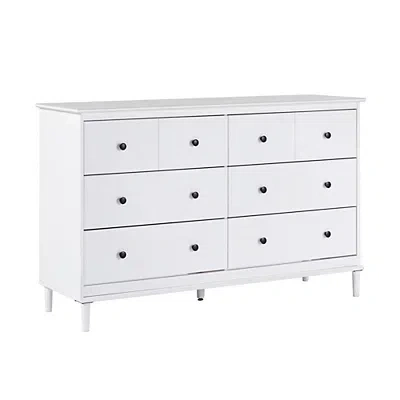 Kirkland's Pine 6-drawer Modern Dresser In White