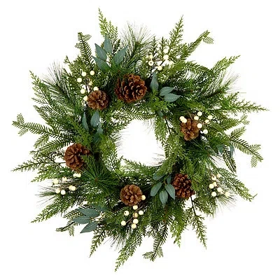 Kirkland's Pine And White Berry Christmas Wreath In Multi