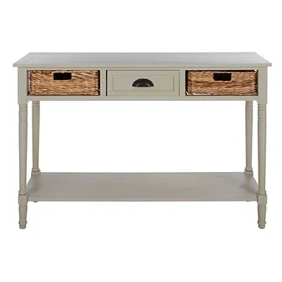 Kirkland's Pine Wood Rattan Drawer Console Table In Neutral