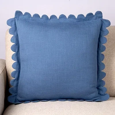 Kirkland's Piper Scalloped Flange Pillow In Blue