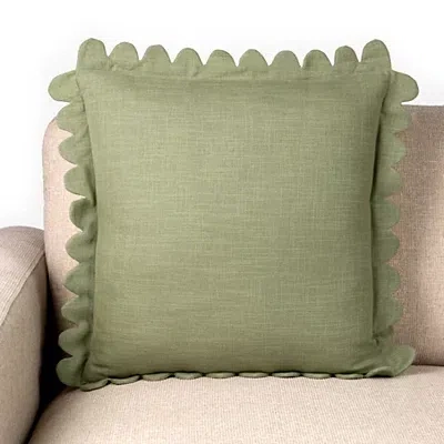 Kirkland's Piper Scalloped Flange Pillow In Green