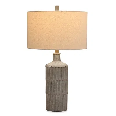 Kirkland's Piza Distressed Gray Table Lamp In Sand