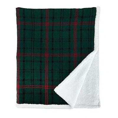 Kirkland's Plaid Sherpa Throw In Green