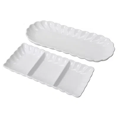 Kirkland's Platter & Dish Set In White