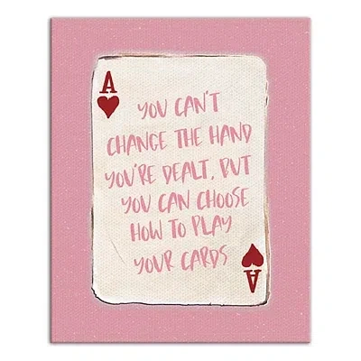 Kirkland's Playing Card Canvas Art Print In Pink