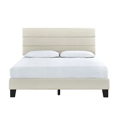 Kirkland's Plush Linen Queen Platform Bed In White