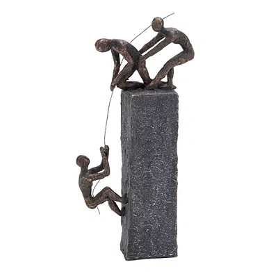 Kirkland's Polystone Rock Climber Sculpture In Gray