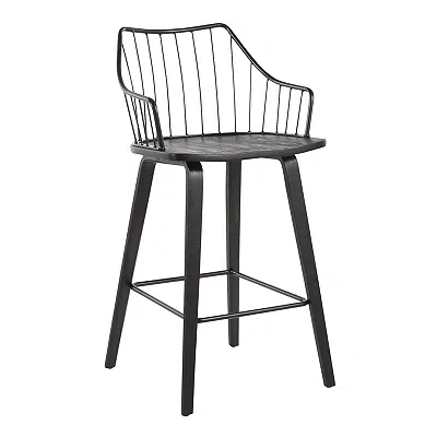 Kirkland's Poplar Wood Counter Stool In Black