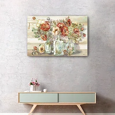 Kirkland's Poppies And Eucalyptus Canvas Wall Art In Multi