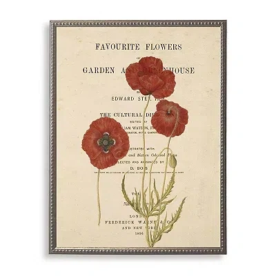 Kirkland's Poppies Book Page Framed Art Print In Neutral