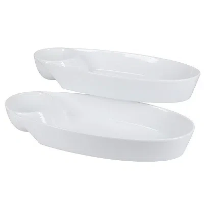 Kirkland's Porcelain Chip & Dip Bowls In White