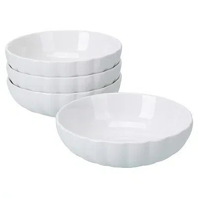 Kirkland's Porcelain Petal Dinner Bowls In White