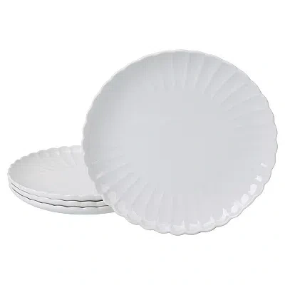 Kirkland's Porcelain Petal Dinner Plates In White
