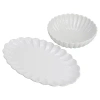 Kirkland's Porcelain Petal Serving Bowl & Platter Set In White