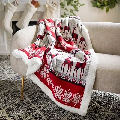 Kirkland's Prancer Nordic Print Throw In Multi