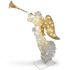 Kirkland's Pre-lit Crystal Sisal Trumpeting Angel Statue In Gold