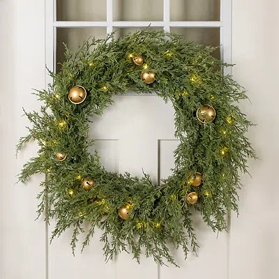 Kirkland's Pre-lit Juniper Bells Christmas Wreath In Multi
