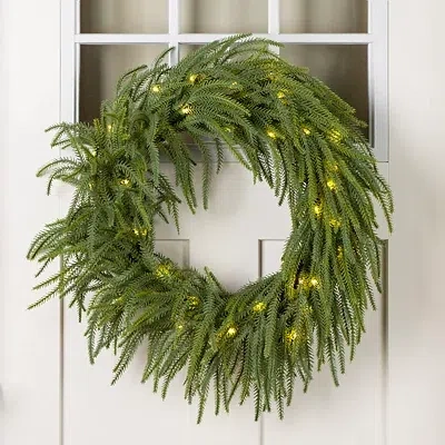 Kirkland's Pre-lit Norfolk Greenery Christmas Wreath