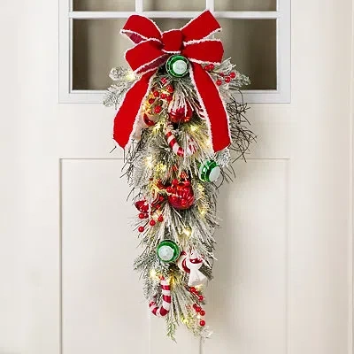 Kirkland's Pre-lit Ornament Berry Christmas Swag In Multi