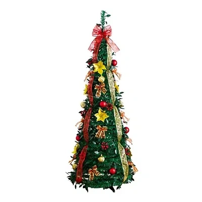 Kirkland's Pre-lit Red & Gold Pop Up Christmas Tree In Multi