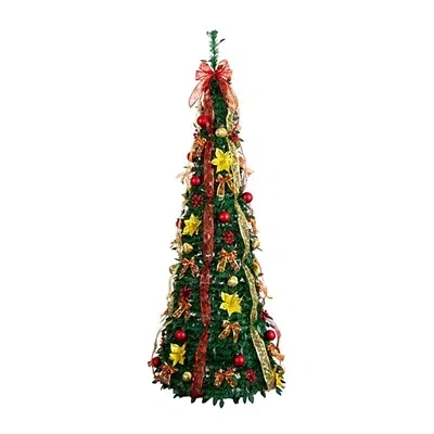 Kirkland's Pre-lit Red & Gold Pop Up Christmas Tree In Multi