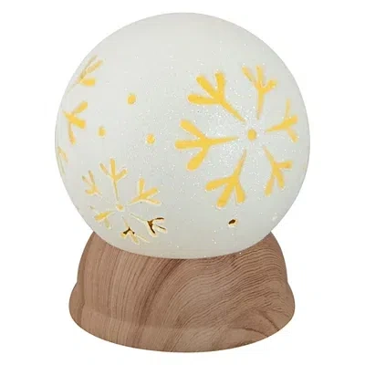 Kirkland's Pre-lit Snowflake Christmas Snow Globe In White