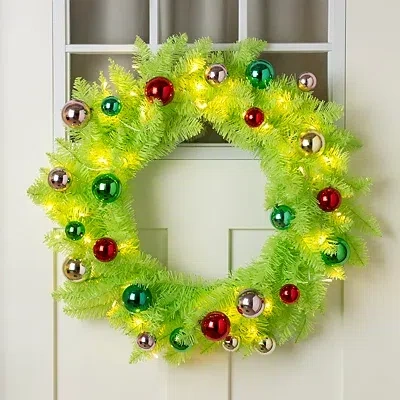 Kirkland's Pre-lit Whimsical Christmas Wreath In Multi