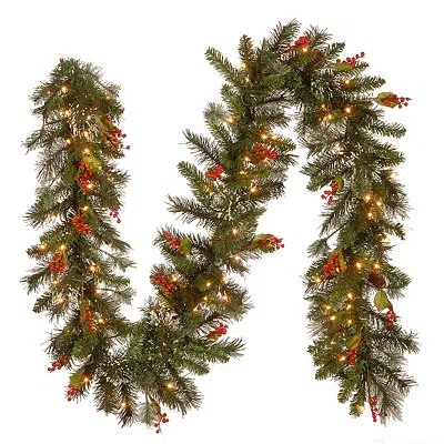 Kirkland's Pre-lit Wintry Pine Christmas Garland In Green